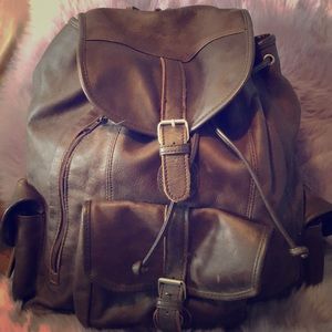 Vintage Cowhide Leather Backpack